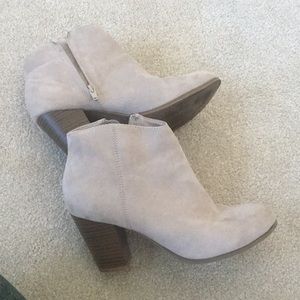 Cream Suede Booties